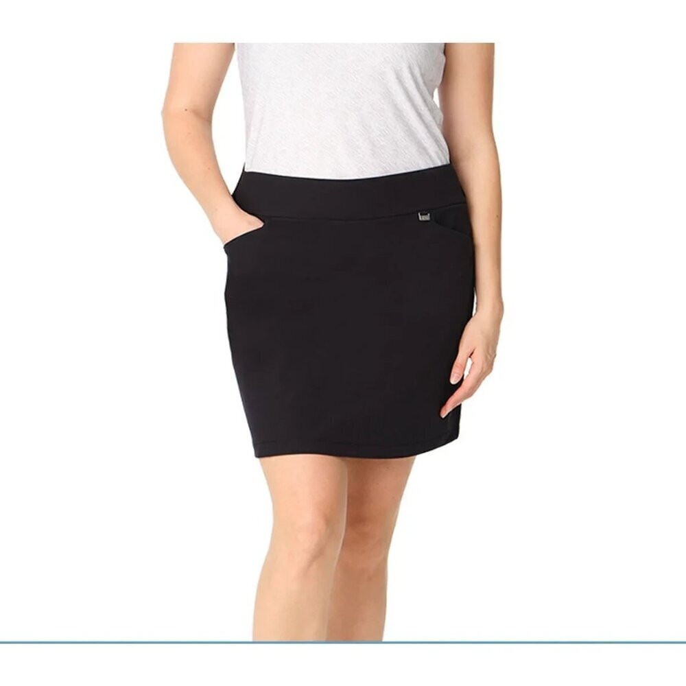 NEW Greg Norman Black Women's L Golf Skort Polyester/Spandex